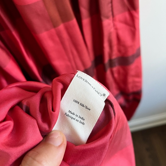 LoveShackFancy Red Plaid Silk Dress for Holidays - 2 - Picture 8 of 9